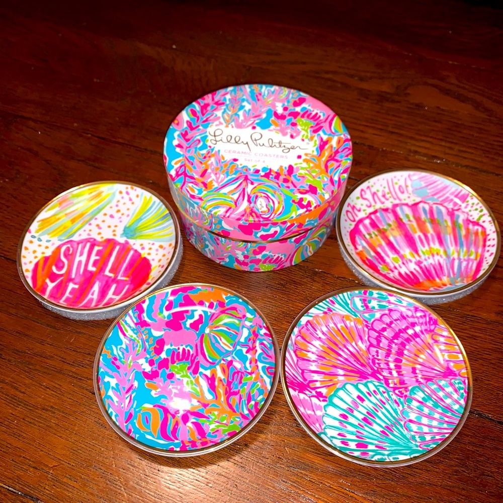 🌴Lilly Pulitzer Ceramic Coaster Set